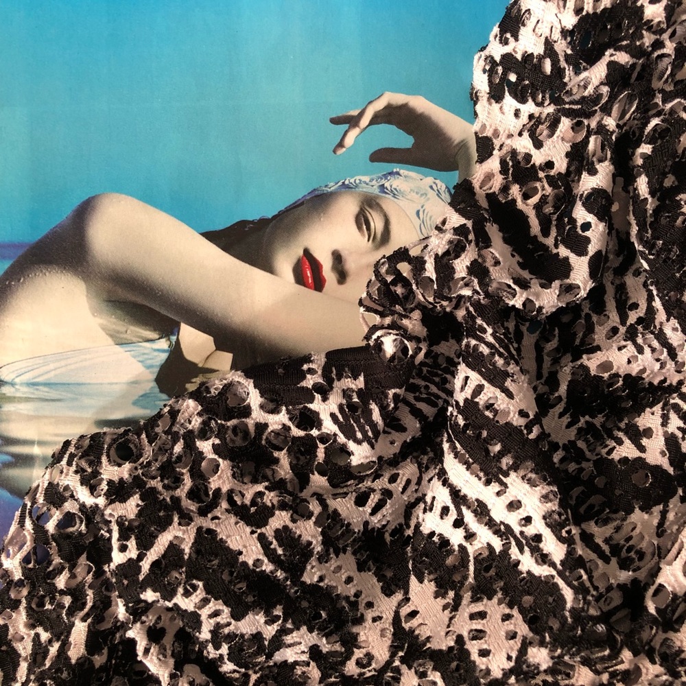 Black & White Mesh Layering Top